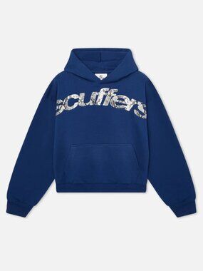 Scuffers Animal Blue Cotton Hoodie With Snakeskin Print Logo - Size M - NWT